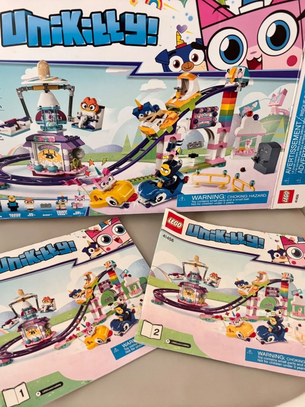 Lot Of 2 LEGO Unikitty!: Unikingdom Fairground Fun (41456) + Cloud Car (41451)